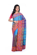Dyed Tussar Saree with Hand Gujarati Work