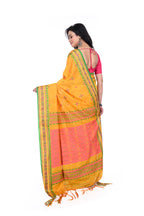 Yellow - Green Semi Tussar Saree with Rich Pallu