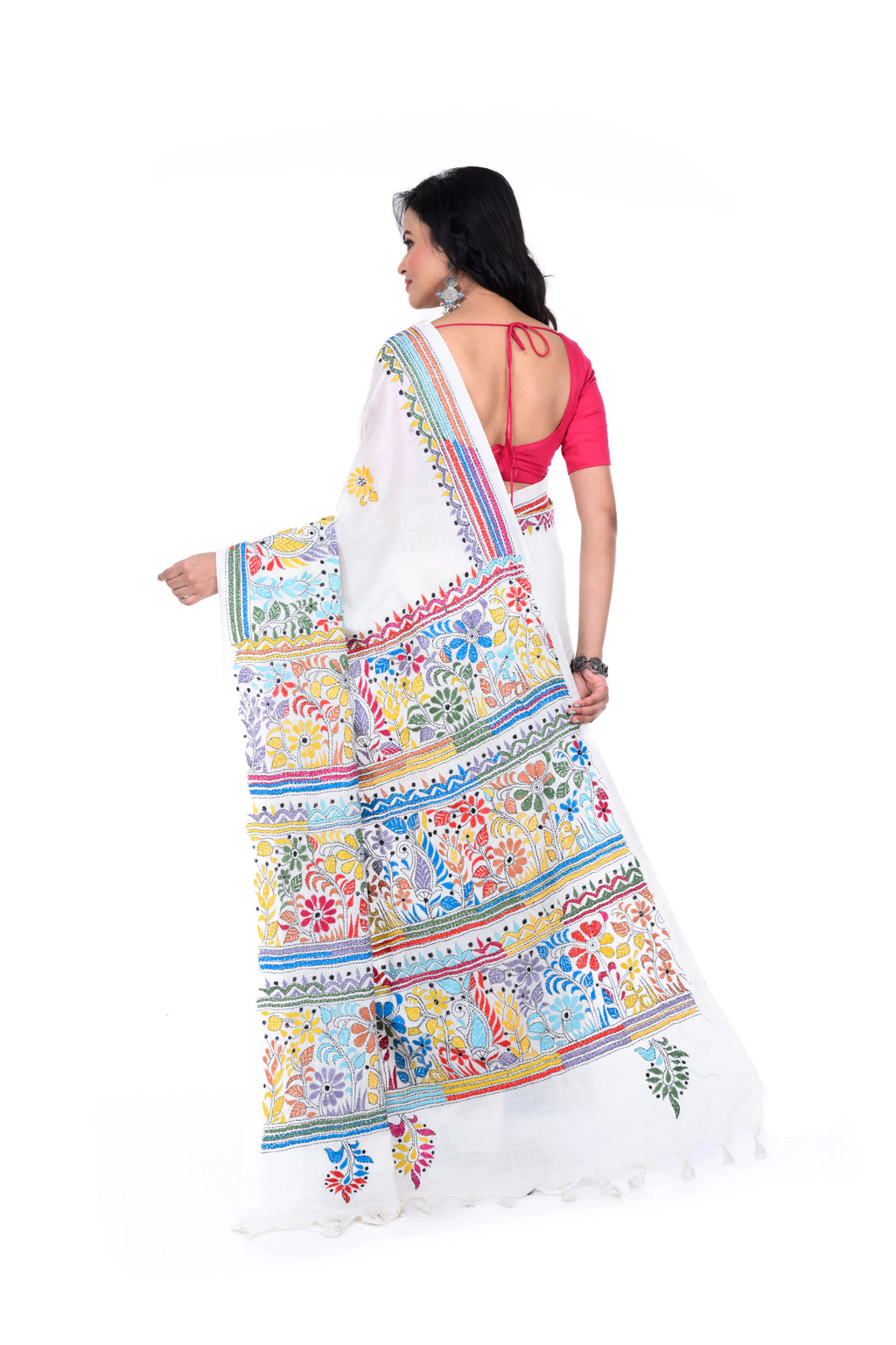 Cotton Kantha Saree with Exclusive Border & Pallu